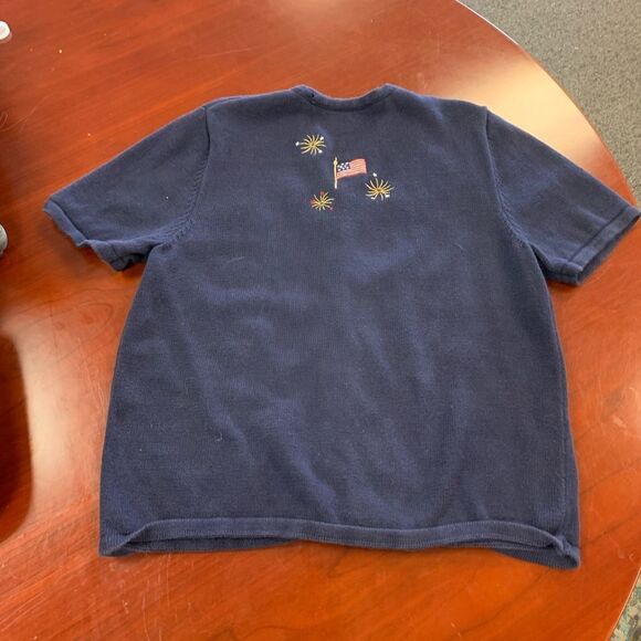 Croft & Barrow American 4th of July Short Sleeve Cardigan sz M - Picture 4 of 4